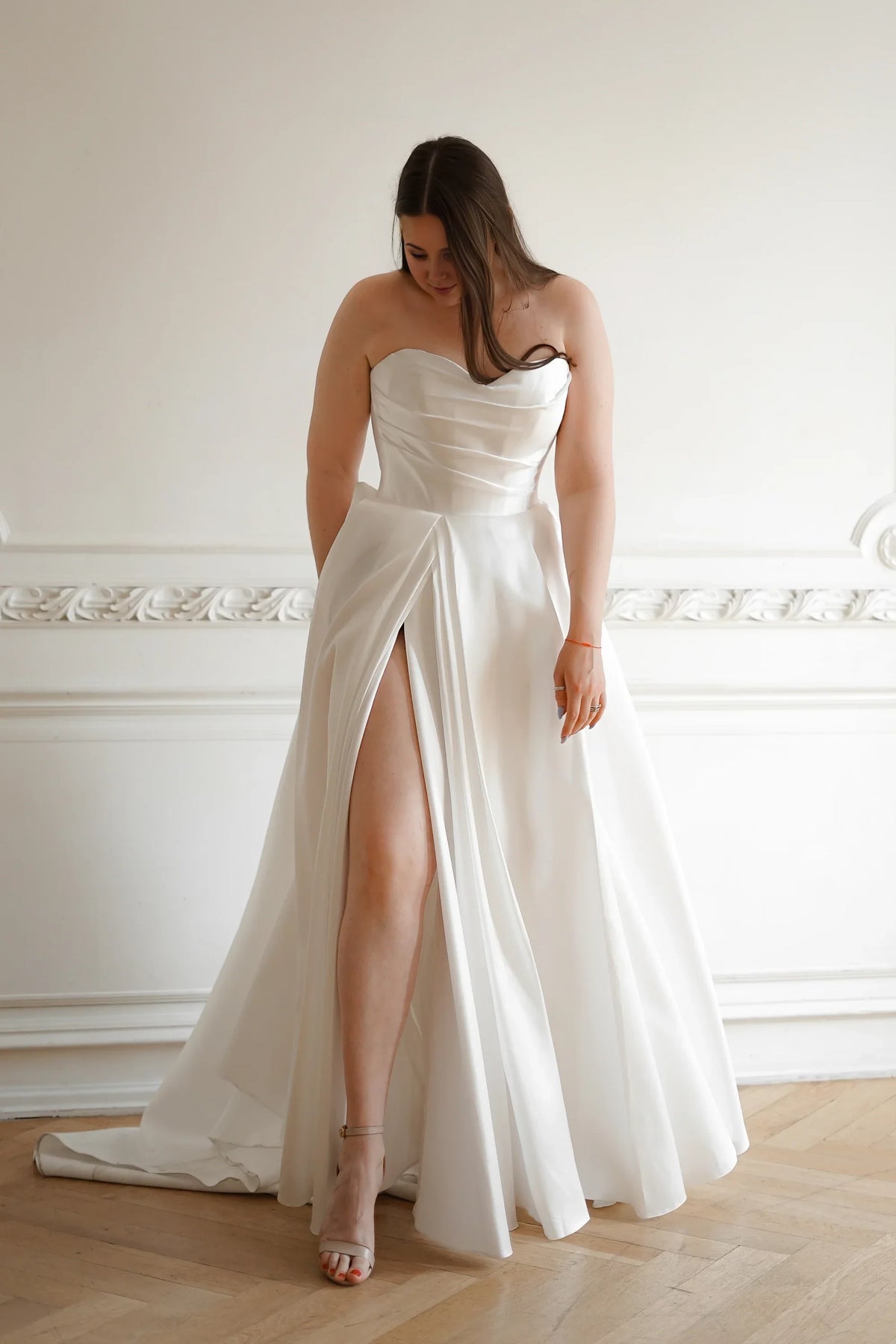 A-Line Sweetheart High Slit Floor-Length Wedding Dress - Chloe Dress