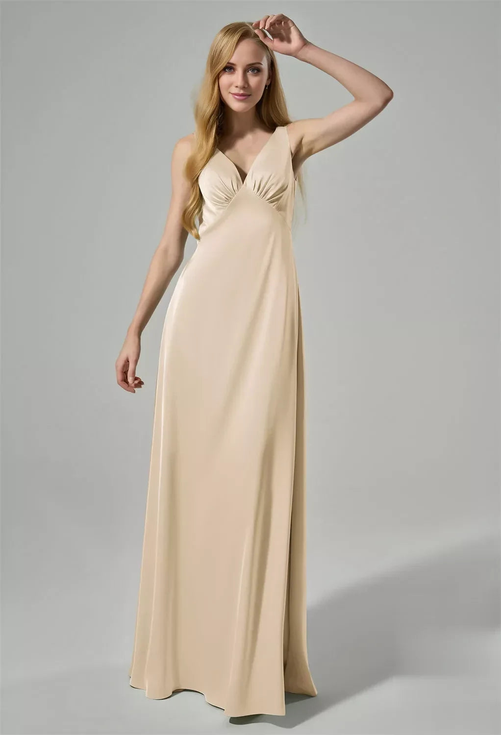 A-Line V-Neck Sleeveless Floor-Length Wedding Dress - Chloe Dress