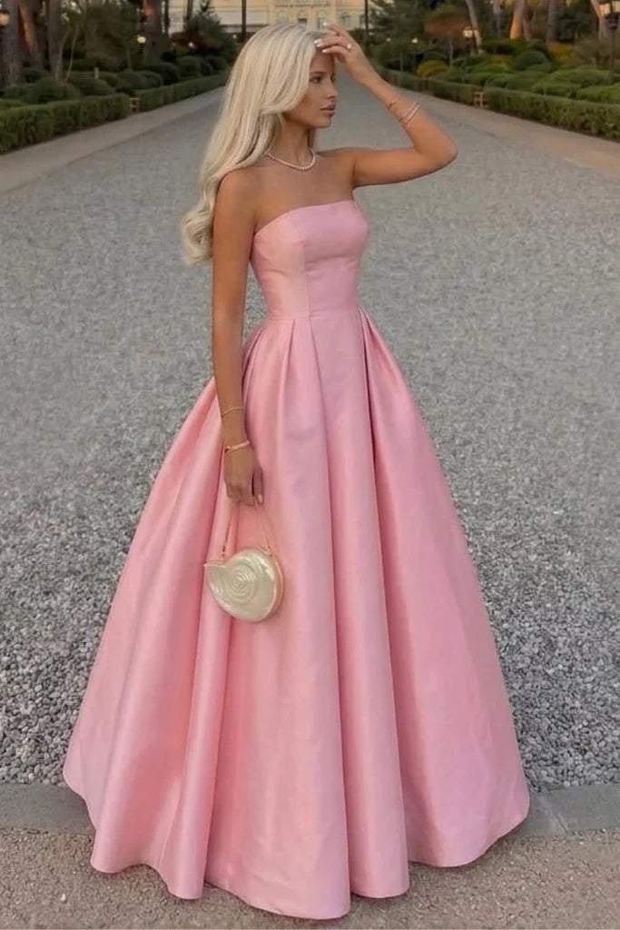 Ball Gown Sweetheart Satin Floor-Length Evening Gown - Chloe Dress