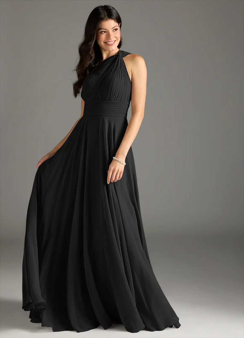 One-Shoulder Chiffon Wedding Dress - Chloe Dress
