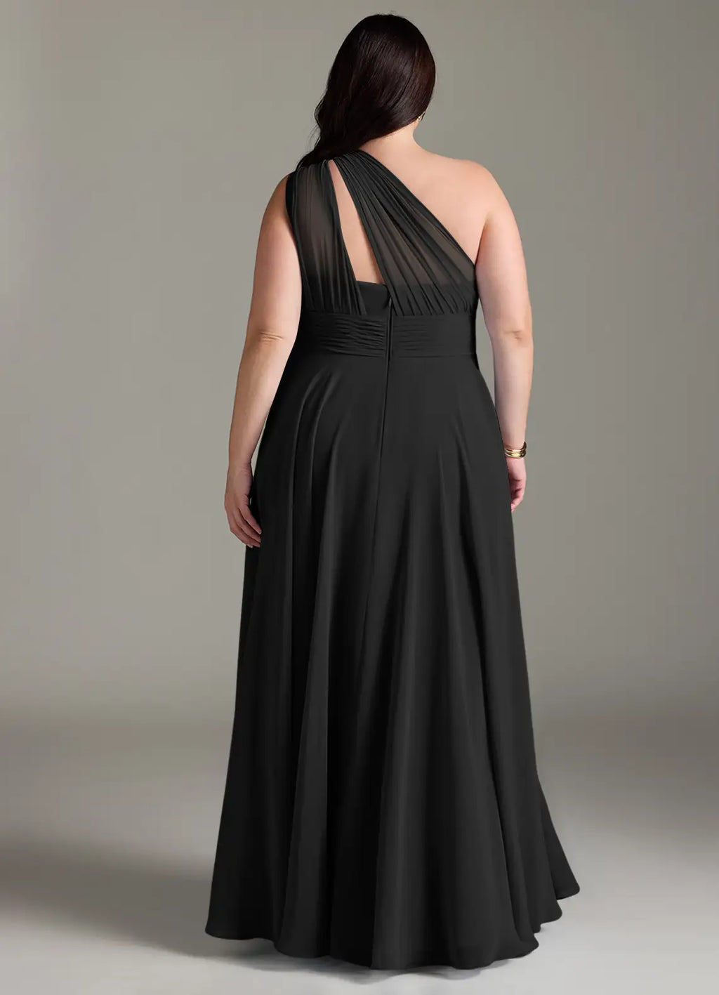One-Shoulder Chiffon Wedding Dress - Chloe Dress