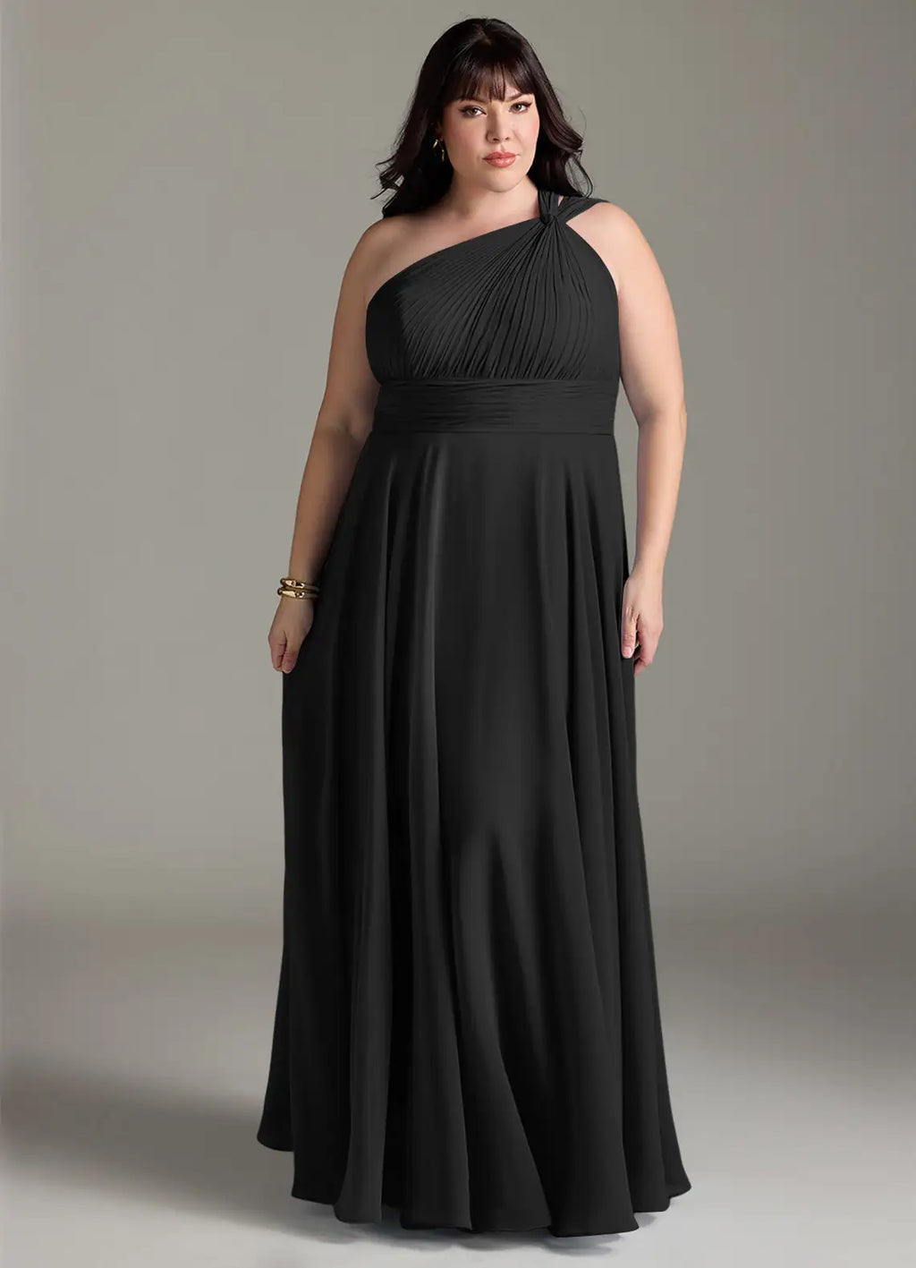 One-Shoulder Chiffon Wedding Dress - Chloe Dress