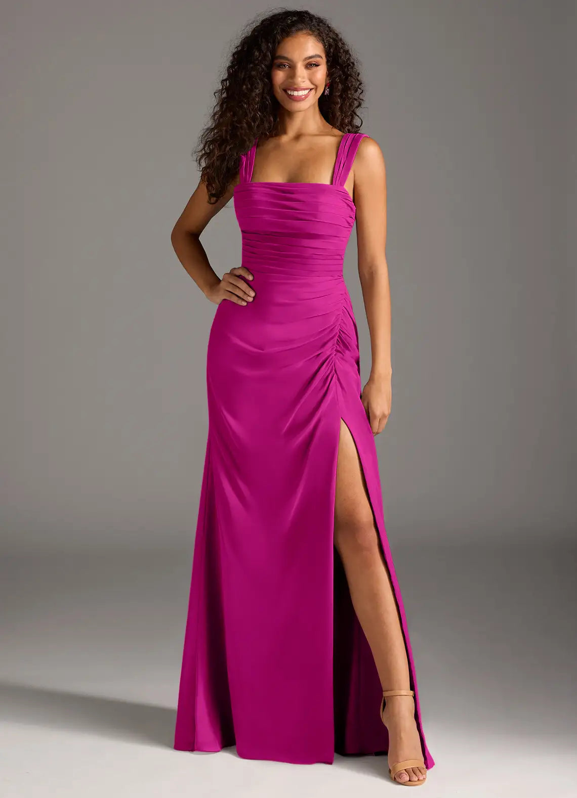 Square Neck Chiffon Wedding Dress - Chloe Dress