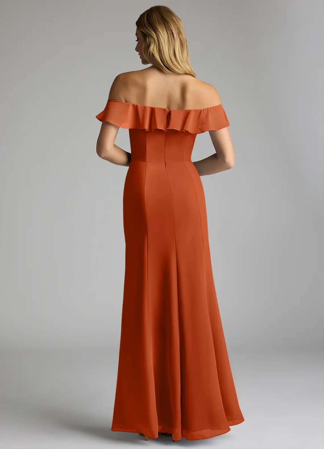 Mermaid Chiffon High Slit Floor-Length Wedding Dress - Chloe Dress