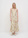 Cream Halter Chiffon Sleeveless Midi Prom Dress - Chloe Dress
