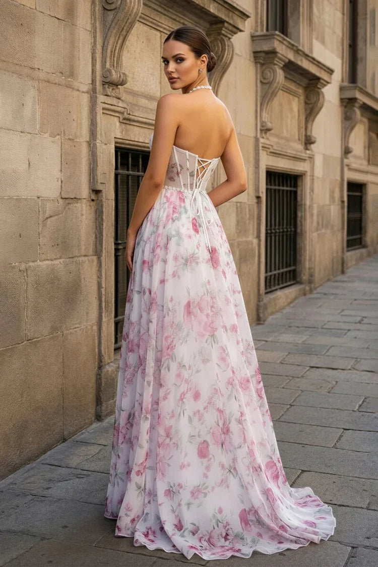 A-Line Halter Lace Sleeveless Prom Dress - Chloe Dress