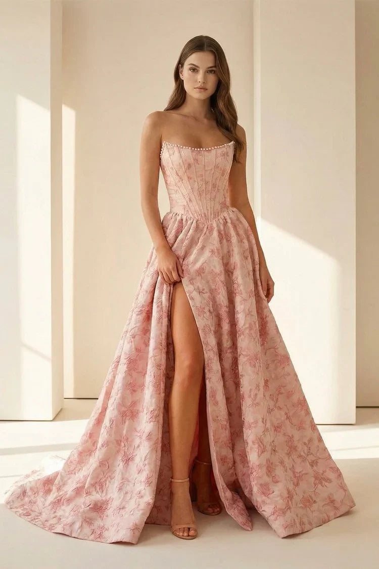 Ball Gown Strapless Lace Prom Gown - Chloe Dress