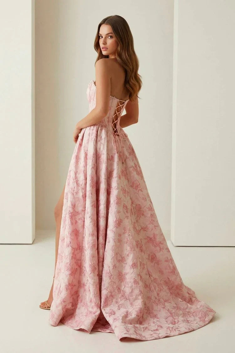 Ball Gown Strapless Lace Prom Gown - Chloe Dress