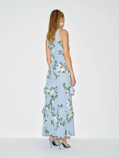 Mermaid Chiffon Sleeveless Ruffled Floor-Length Prom Dress - Chloe Dress