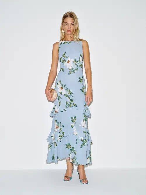 Mermaid Chiffon Sleeveless Ruffled Floor-Length Prom Dress - Chloe Dress