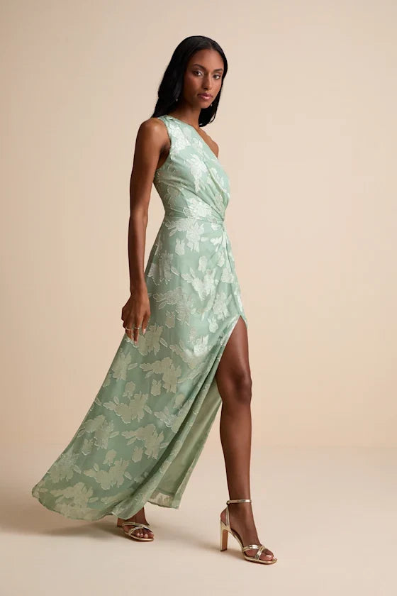 One-Shoulder Chiffon Sleeveless Floor-Length Prom Dress - Chloe Dress