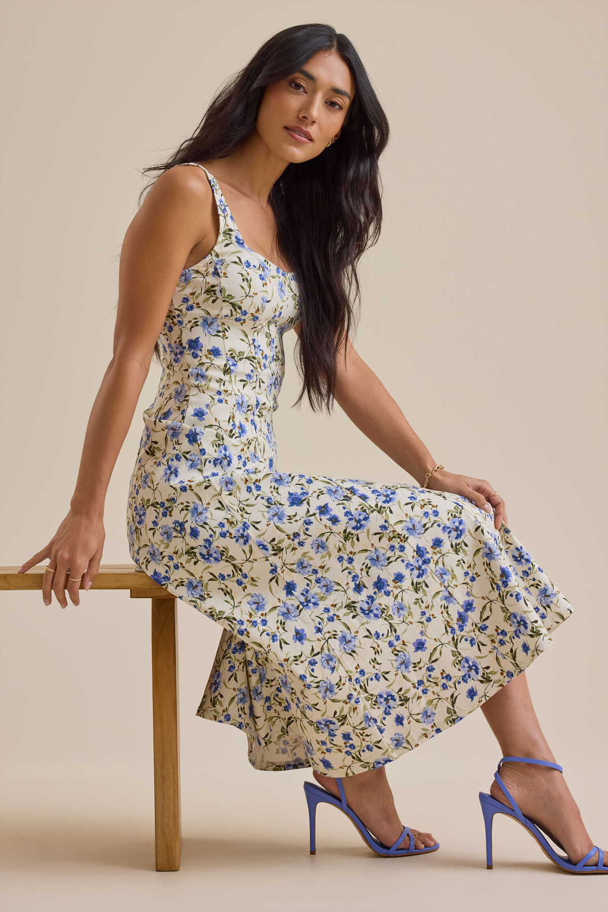 A-Line Square Neck Midi Prom Dress - Chloe Dress