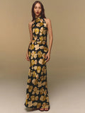 Sheath Halter Satin Sleeveless Open Back Floor-Length Prom Dress - Chloe Dress