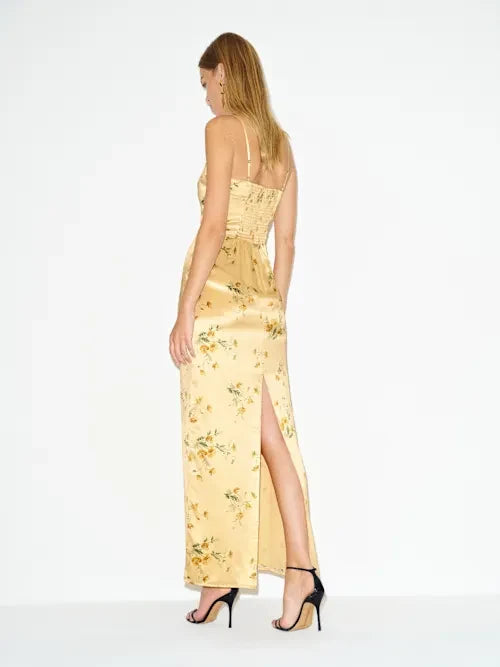 Sheath Spaghetti Strap Satin Floor-Length Prom Dress - Chloe Dress