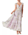 Sweetheart Lace Cap Sleeve Ruffled Ankle-Length Prom Dress - Chloe Dress