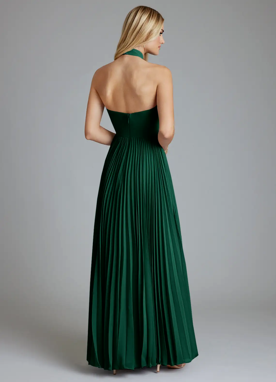 Halter Sleeveless Open Back High Slit Floor-Length Wedding Dress - Chloe Dress