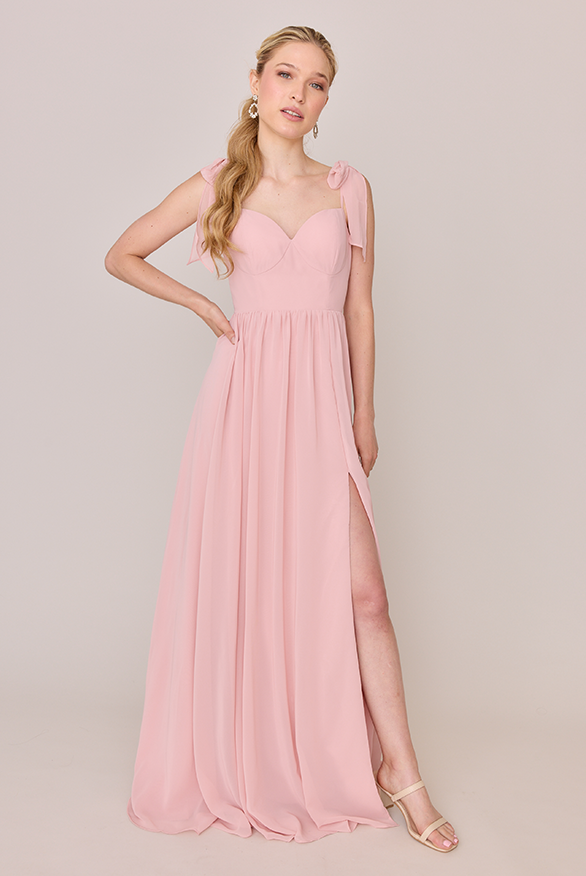 Pink Sweetheart Open Back High Slit Floor-Length Wedding Dress - Chloe Dress