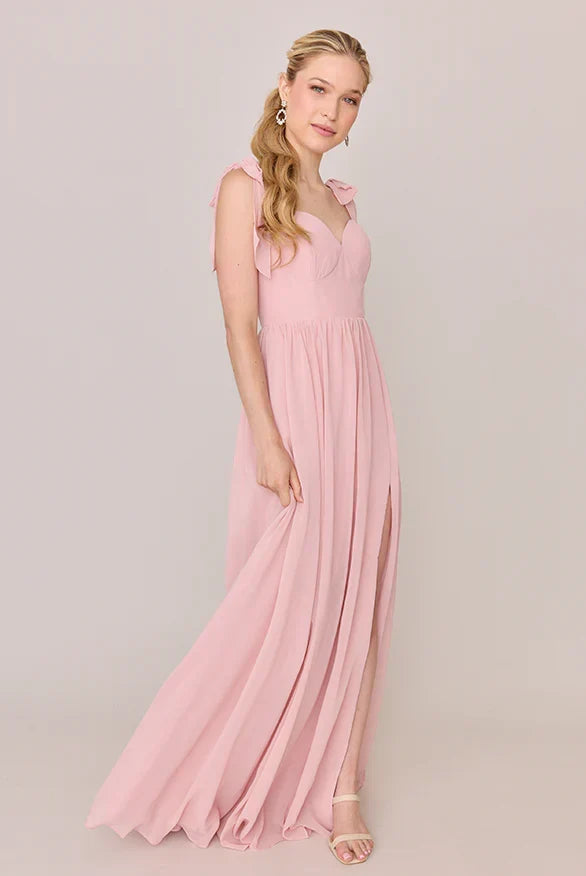 Pink Sweetheart Open Back High Slit Floor-Length Wedding Dress - Chloe Dress