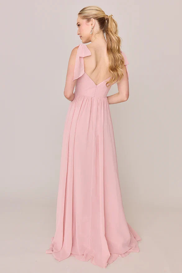 Pink Sweetheart Open Back High Slit Floor-Length Wedding Dress - Chloe Dress