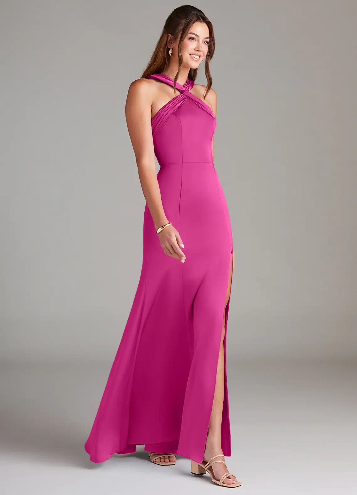 Halter Open Back High Slit Floor-Length Wedding Dress - Chloe Dress