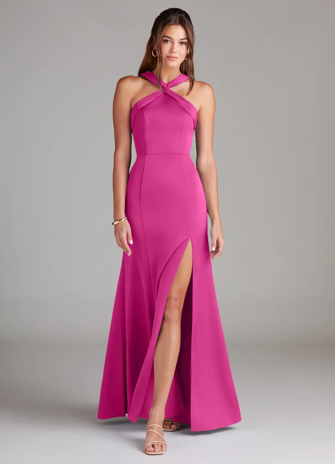 Halter Open Back High Slit Floor-Length Wedding Dress - Chloe Dress