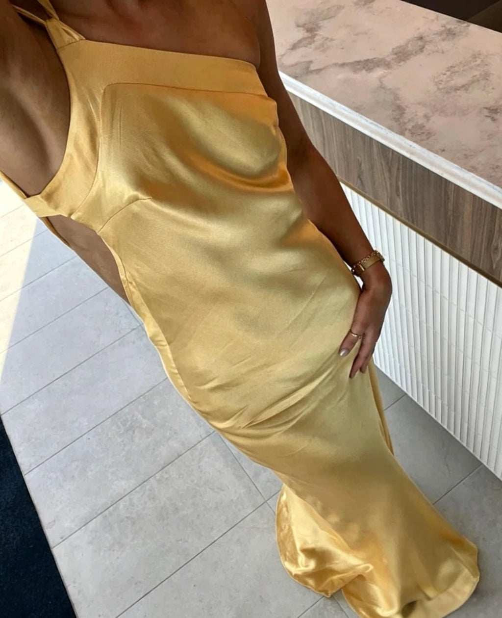 Mermaid One-Shoulder Sleeveless Open Back Floor-Length Evening Dress - Chloe Dress