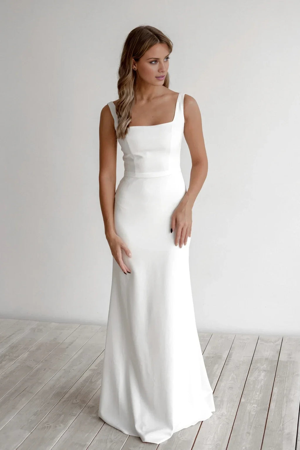 Mermaid Square Neck Sleeveless Floor-Length Wedding Dress - Chloe Dress