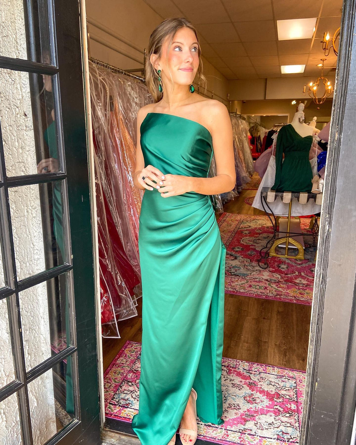 Mermaid Strapless Satin Zipper Back Floor-Length Evening Dress - Chloe Dress