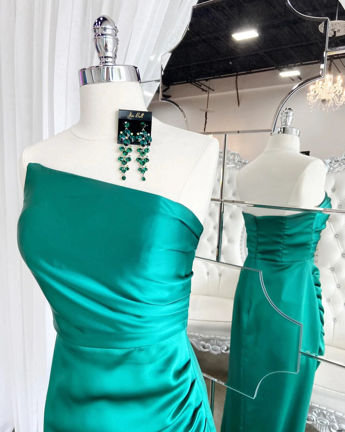 Mermaid Strapless Satin Zipper Back Floor-Length Evening Dress - Chloe Dress