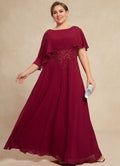 Burgundy Beaded Floor-Length Dress - Chloe Dress