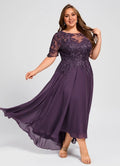 Purple Lace Asymmetric Dress - Chloe Dress