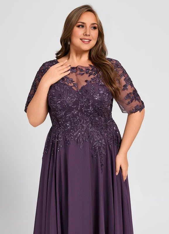 Purple Lace Asymmetric Dress - Chloe Dress