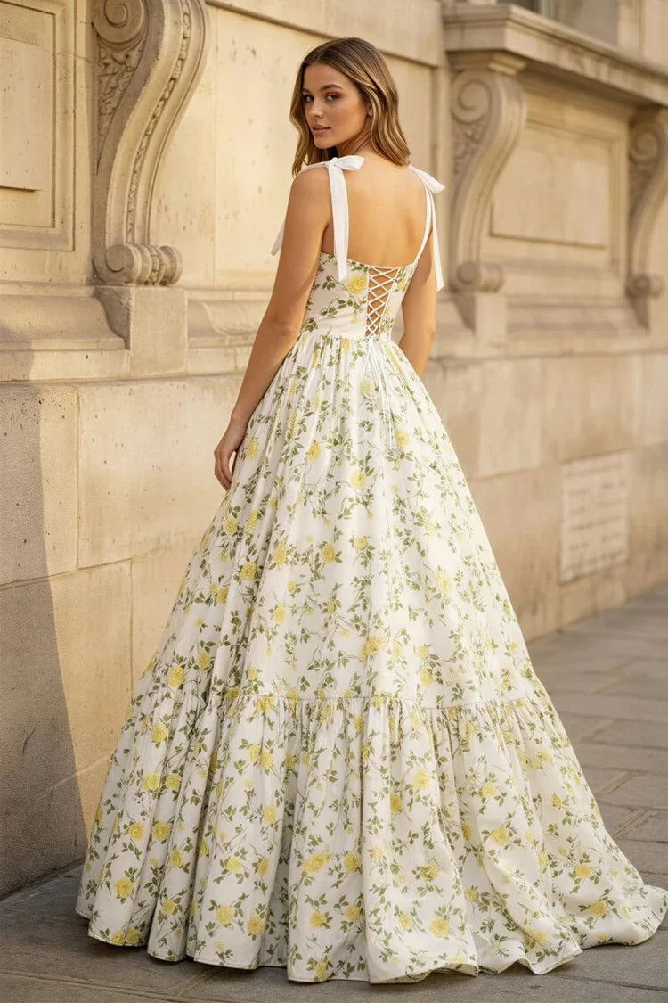 Ball Gown Lace Sleeveless Ruffled Floor-Length Prom Gown - Chloe Dress