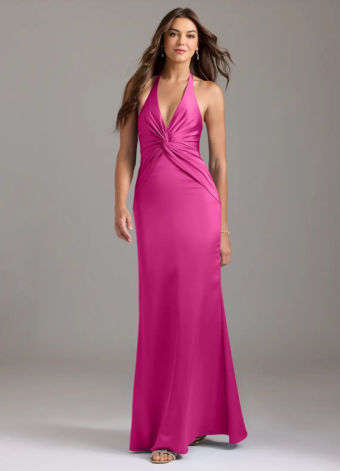 Halter Satin Wedding Dress - Chloe Dress