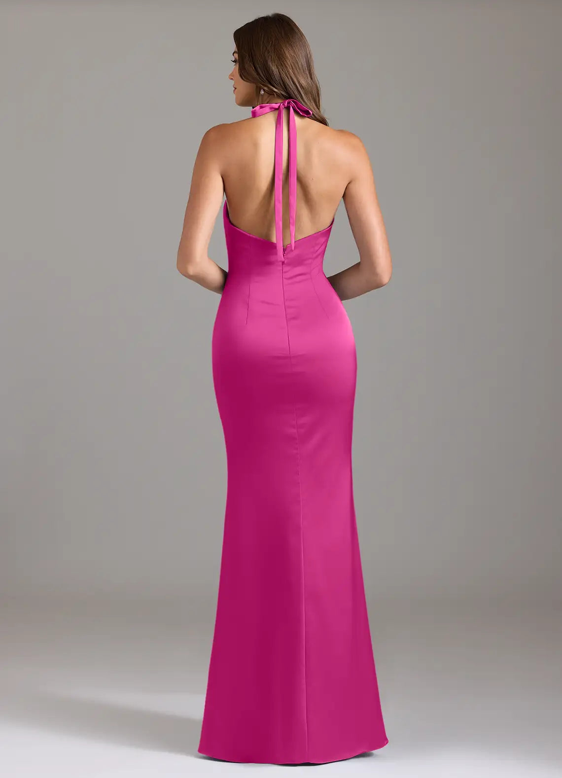 Halter Satin Wedding Dress - Chloe Dress