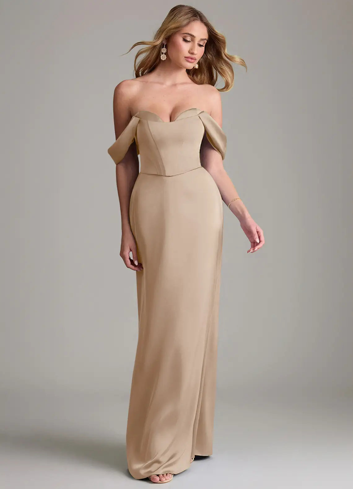 Satin Floor-Length Wedding Gown - Chloe Dress