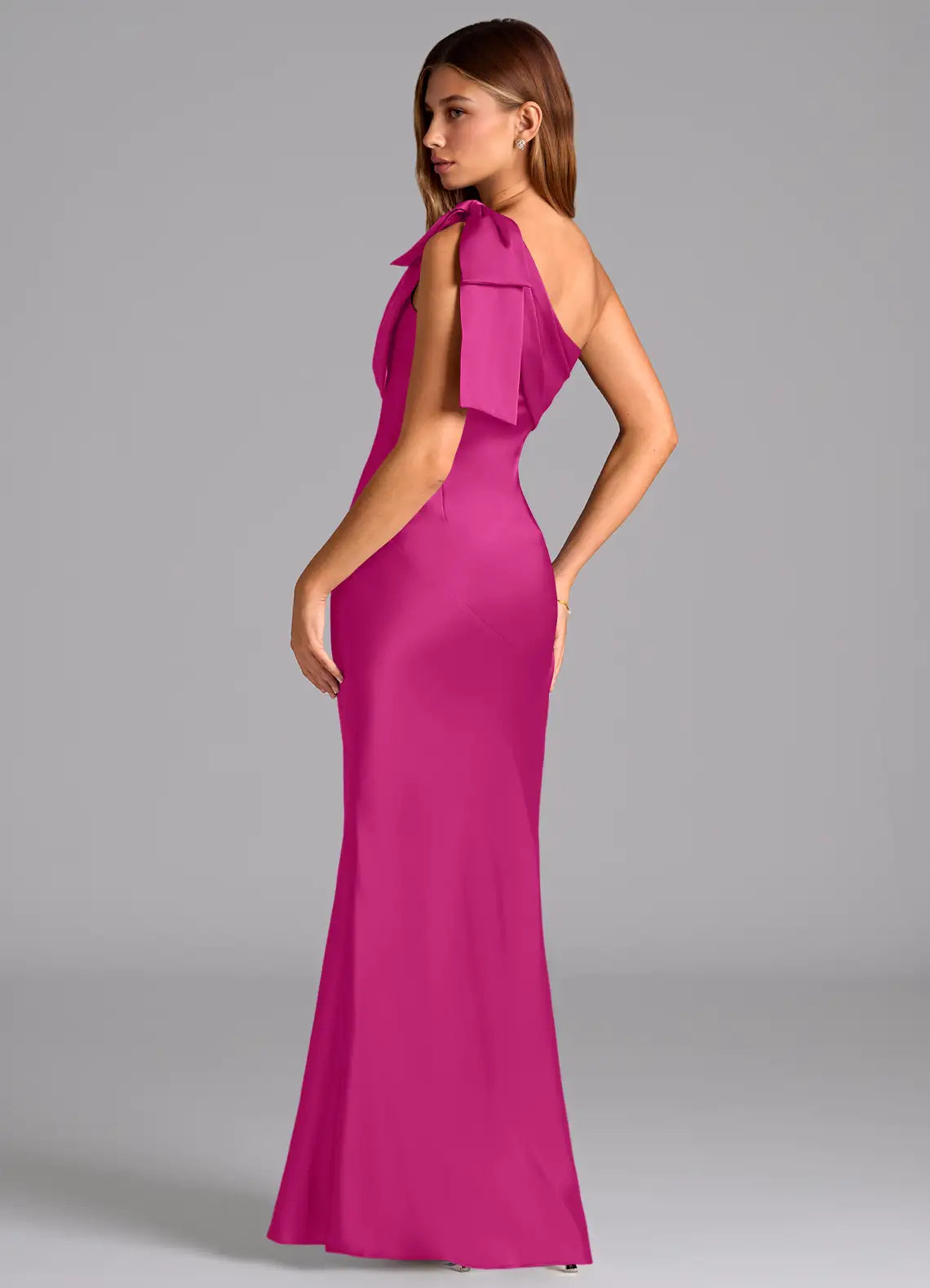 Sheath One-Shoulder Satin Wedding Dress - Chloe Dress