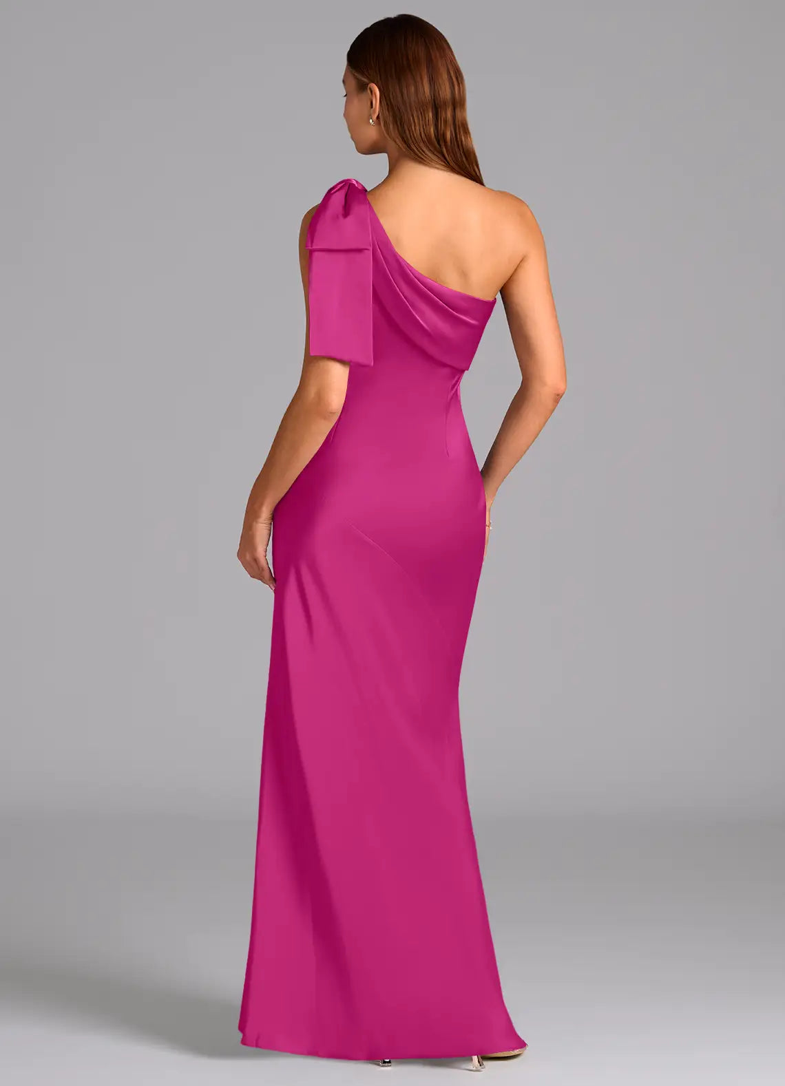 Sheath One-Shoulder Satin Wedding Dress - Chloe Dress