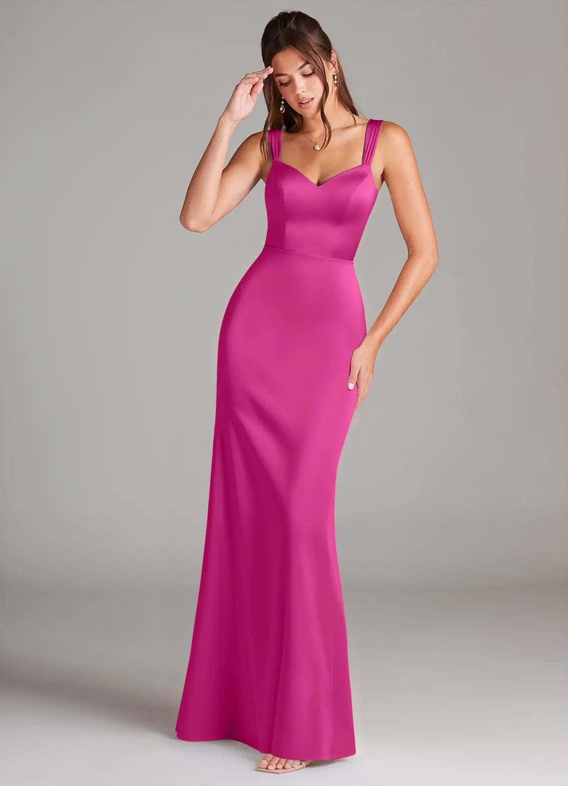 Sweetheart Satin Pleated Wedding Dress - Chloe Dress