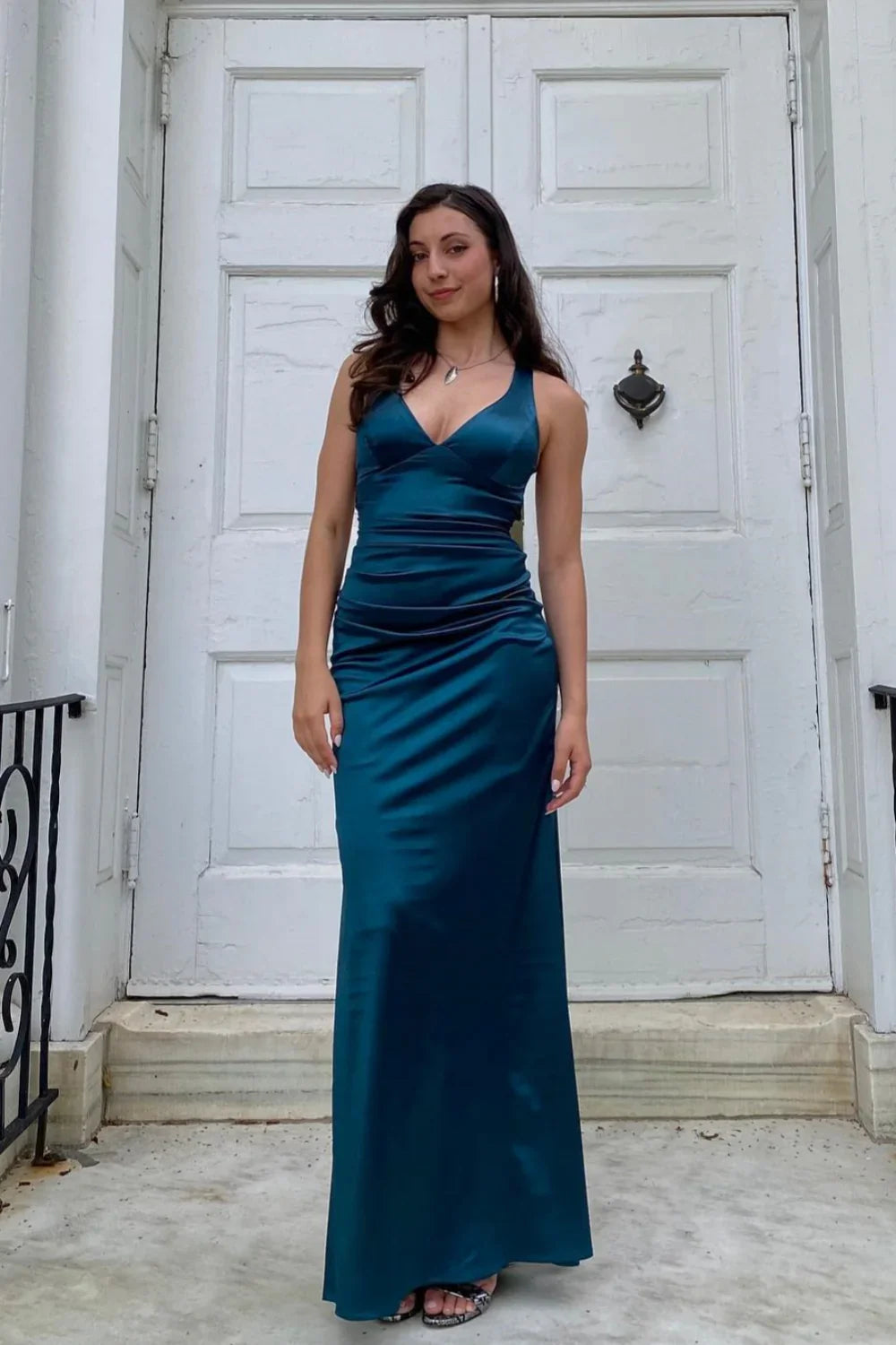 Mermaid Halter Satin Floor-Length Evening Dress - Chloe Dress