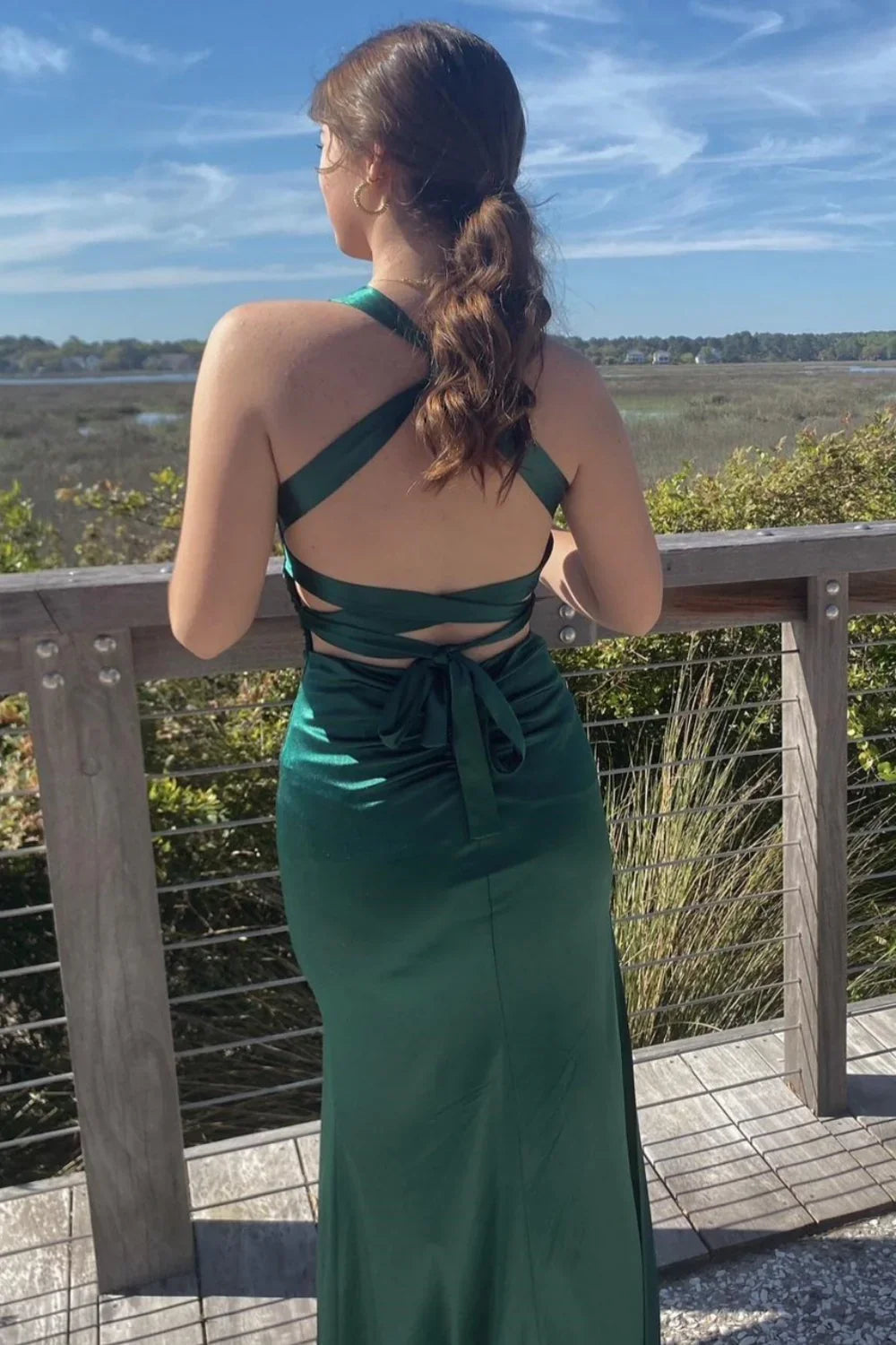 Mermaid Halter Satin Floor-Length Evening Dress - Chloe Dress