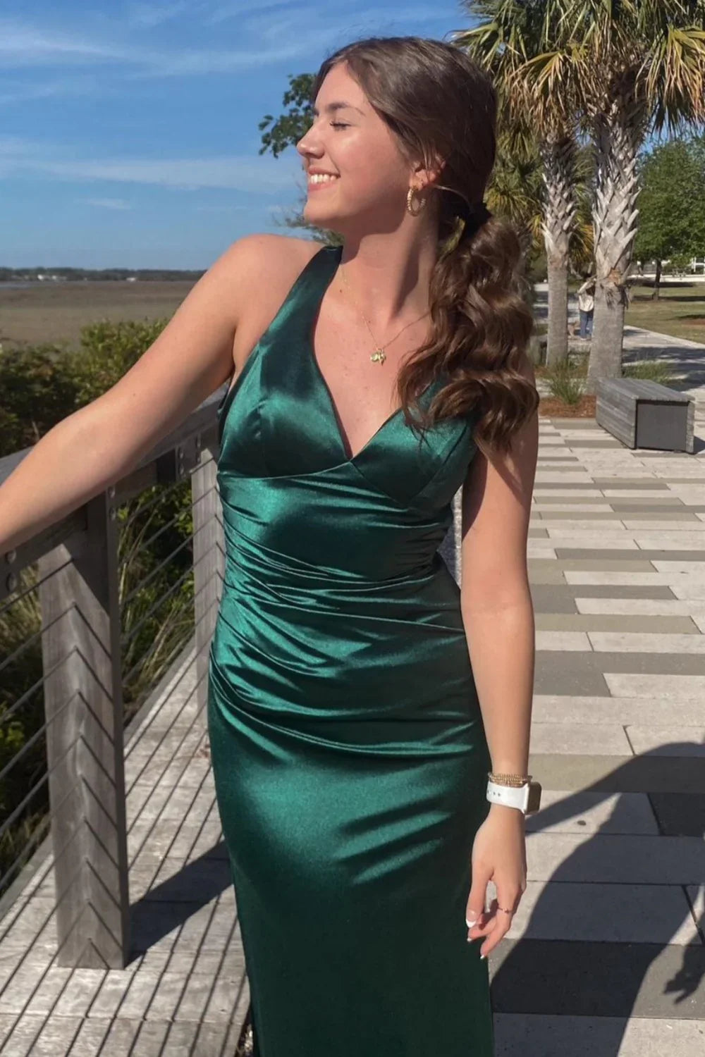 Mermaid Halter Satin Floor-Length Evening Dress - Chloe Dress