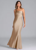 One-Shoulder Satin Sleeveless Floor-Length Wedding Dress - Chloe Dress