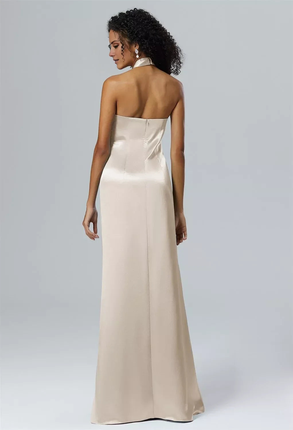 Sheath Halter Sleeveless Floor-Length Wedding Dress - Chloe Dress