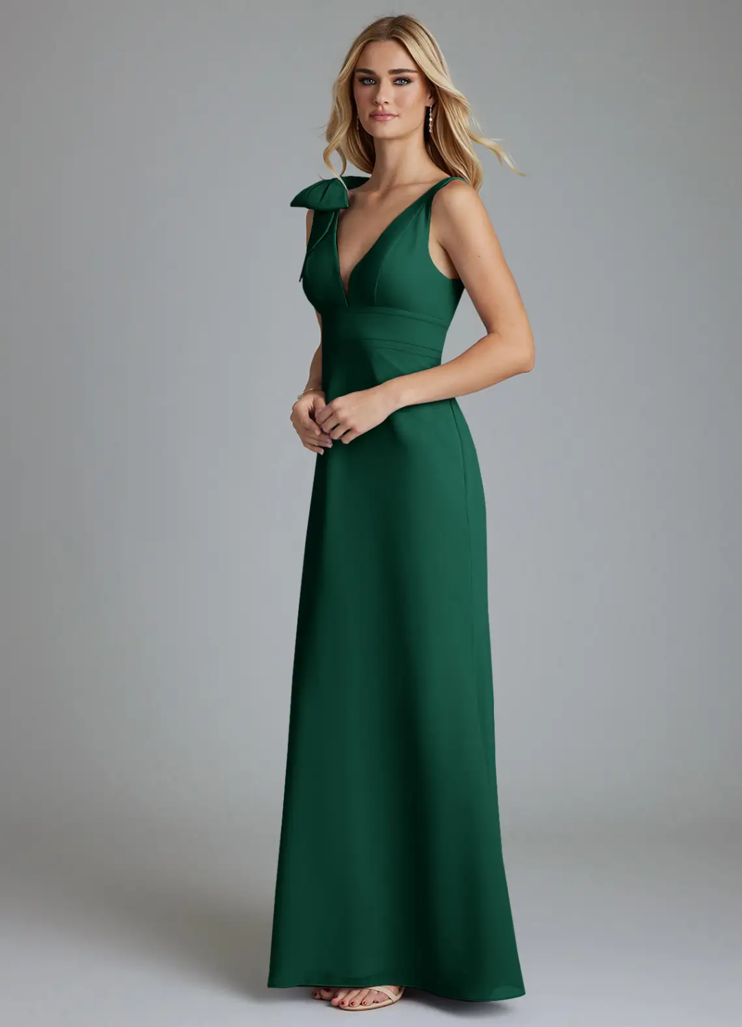 V-Neck Sleeveless Backless Floor-Length Wedding Dress - Chloe Dress