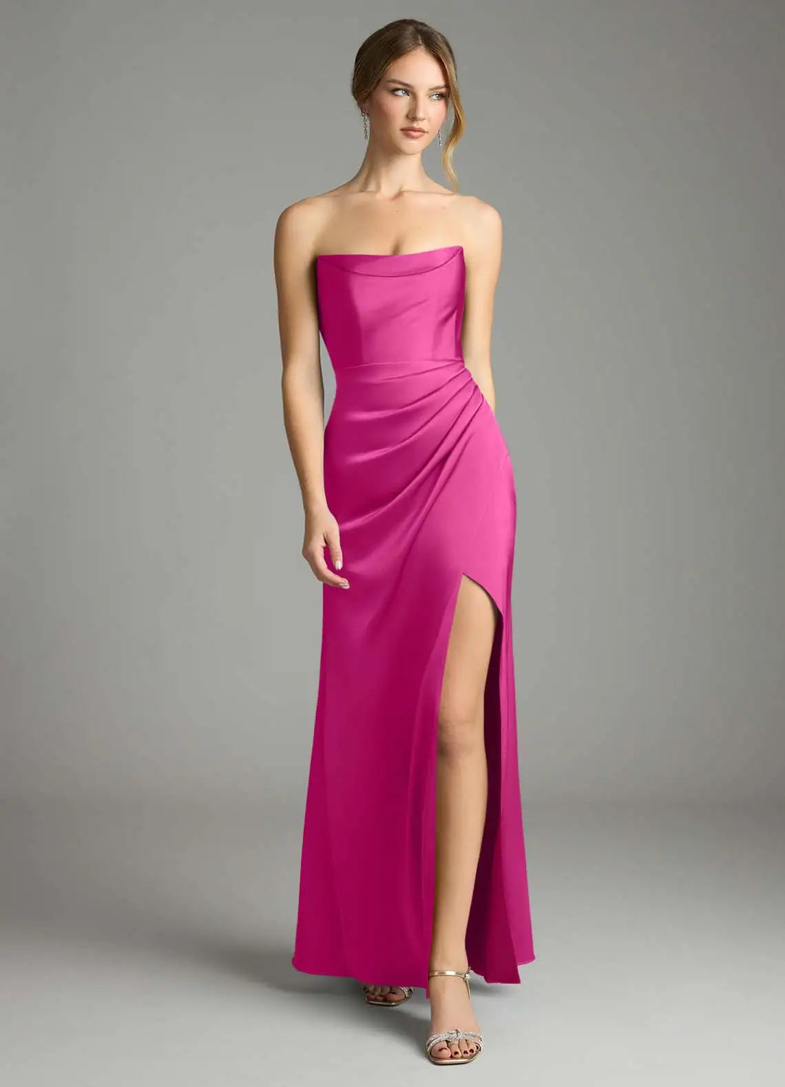 Strapless Open Back High Slit Floor-Length Wedding Dress - Chloe Dress