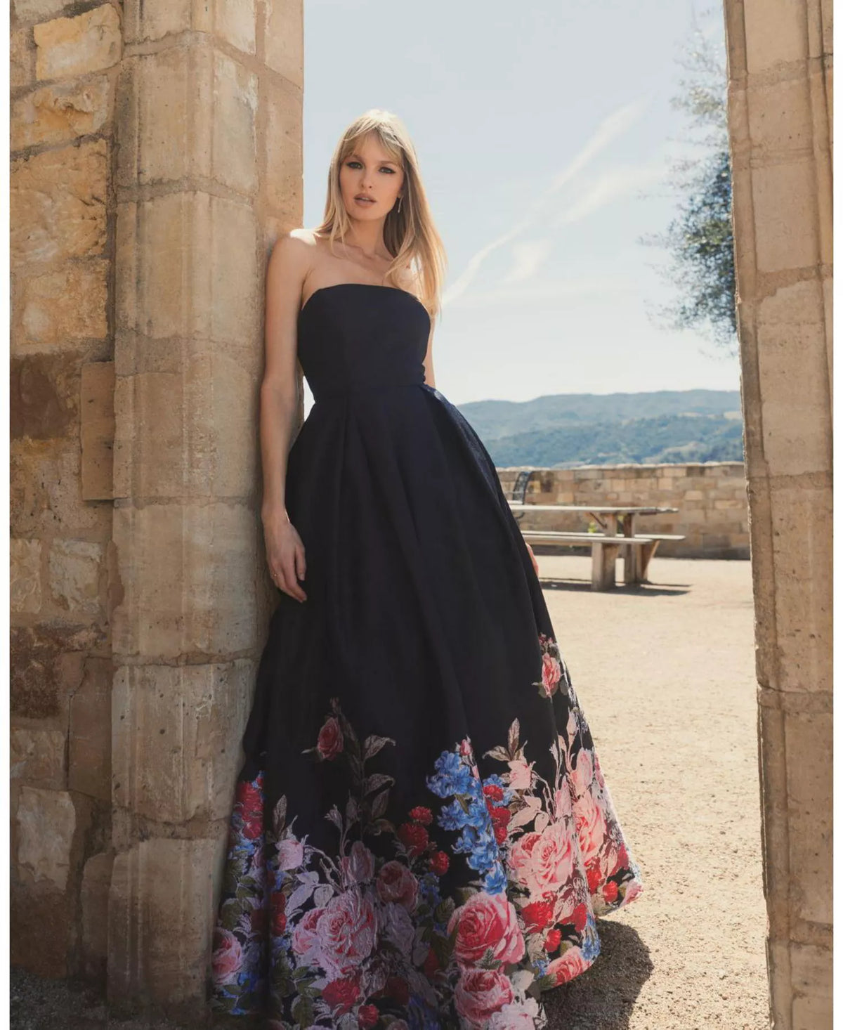 Ball Gown Strapless Sleeveless Embroidered Floor-Length Prom Gown - Chloe Dress