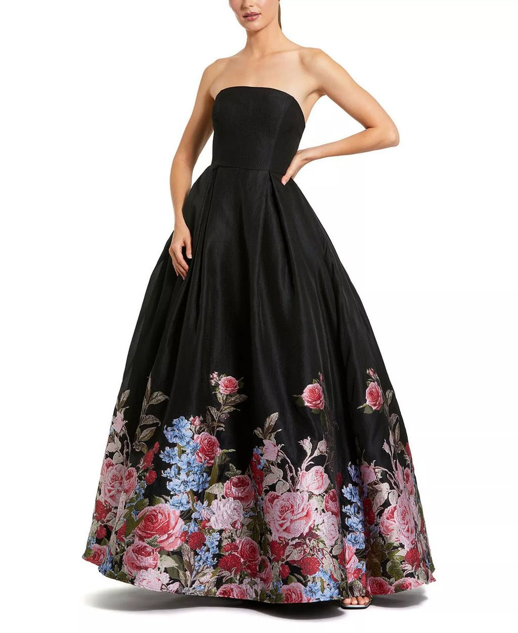 Ball Gown Strapless Sleeveless Embroidered Floor-Length Prom Gown - Chloe Dress