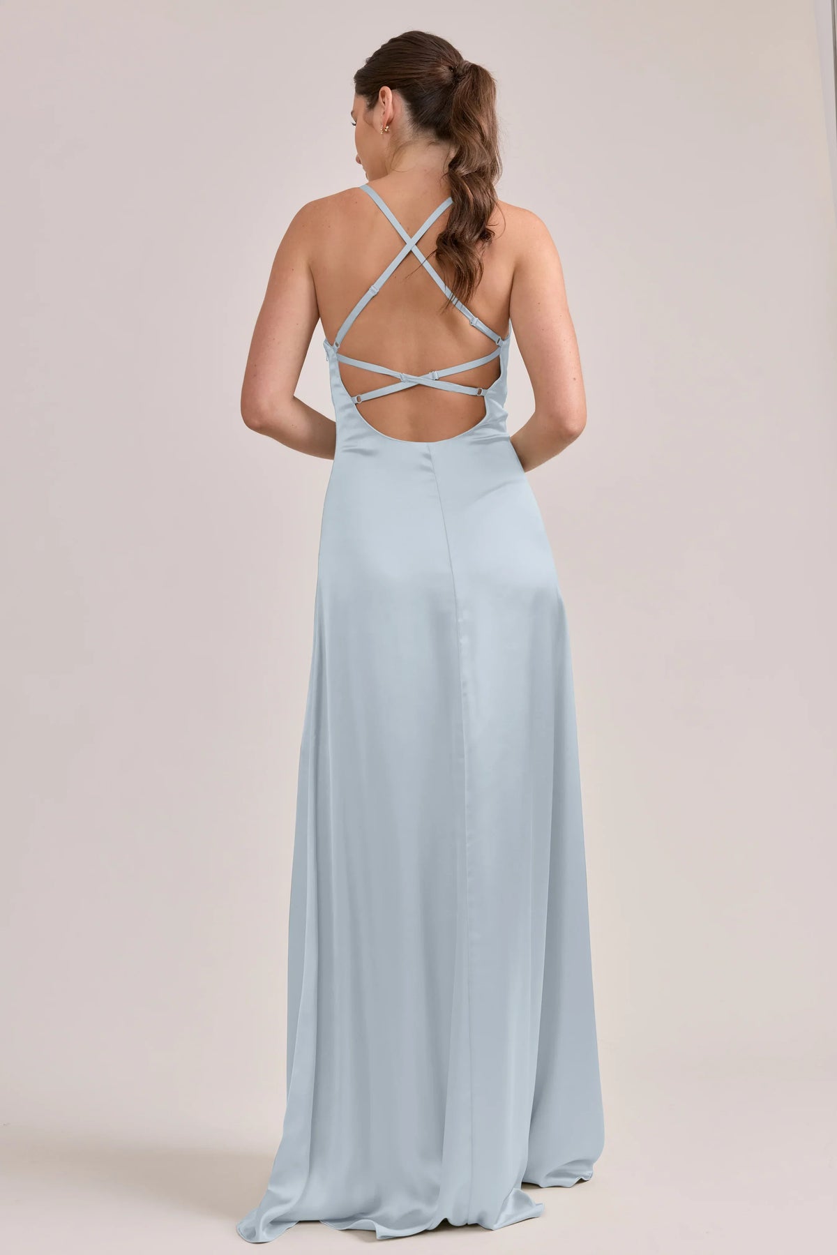 Sky Blue A-Line Sweetheart Satin High Slit Wedding Dress - Chloe Dress