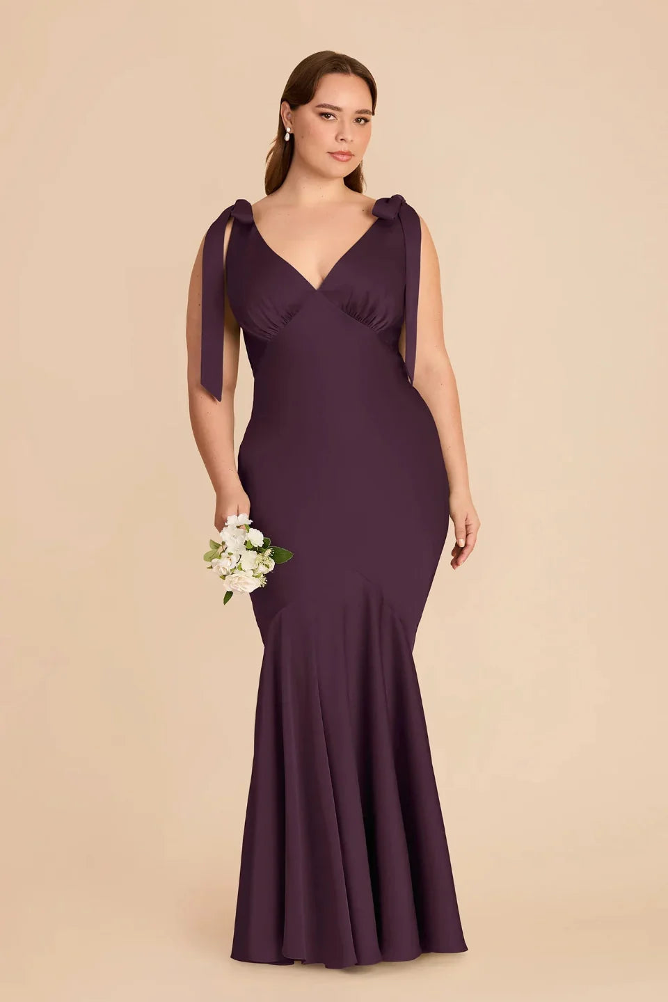 Mermaid V-Neck Satin Wedding Dress - Chloe Dress